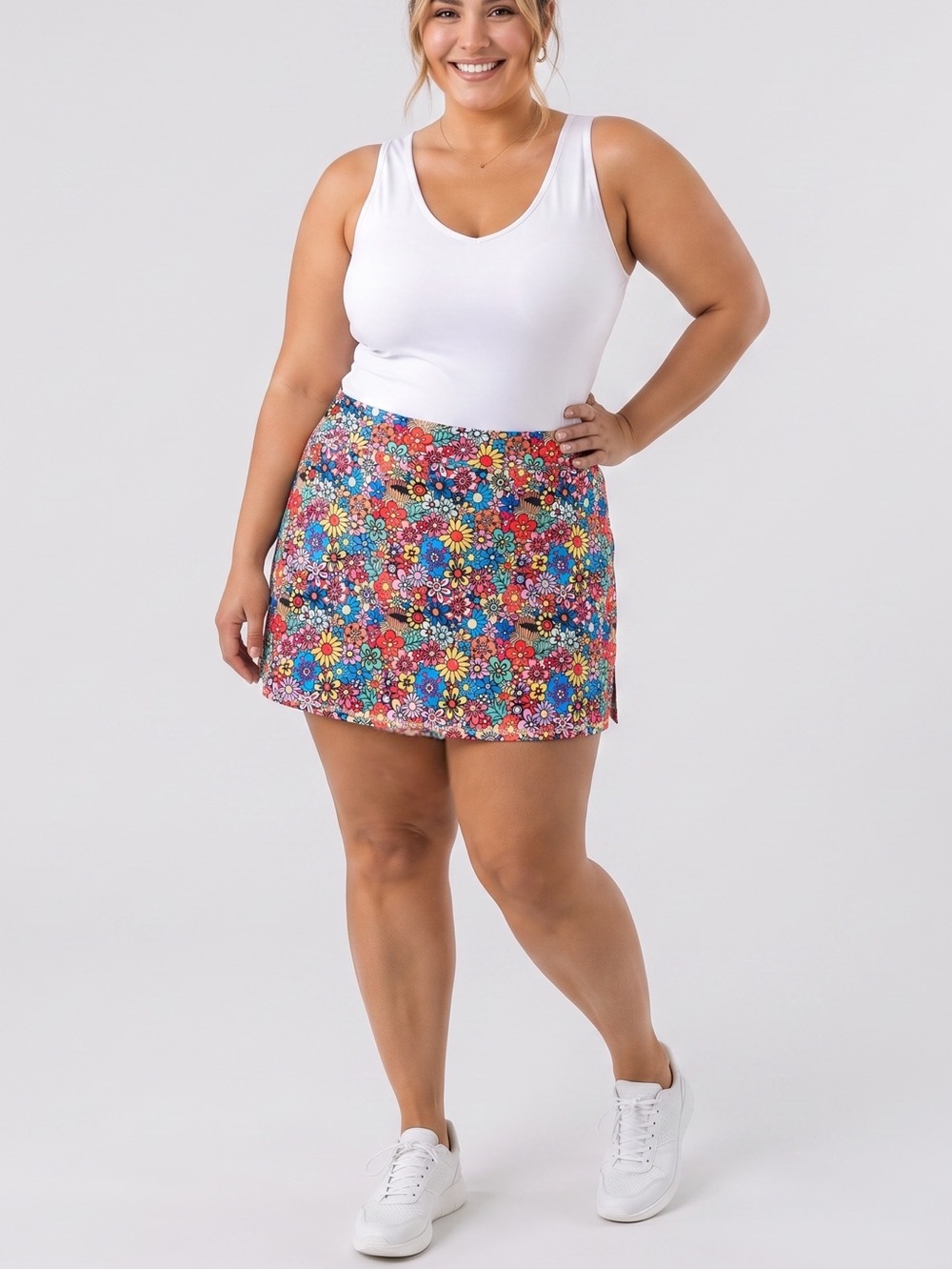 LOU KEITH Floral Activewear Skort